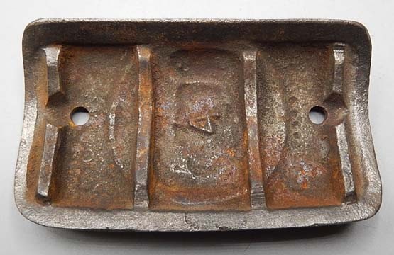 Small Antique Cast Iron Emblem off Wood Stove Renaissance Man Blowing Horn