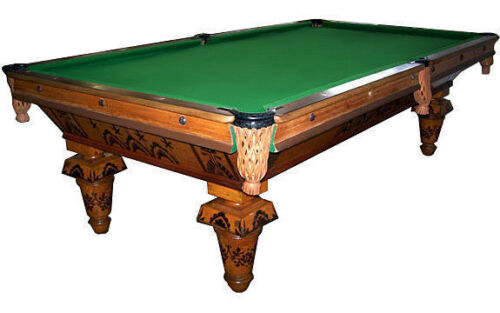 9' J.M. Brunswick & Balke Co.'s - The Monarch - Antique Pool Table - Circa  1882