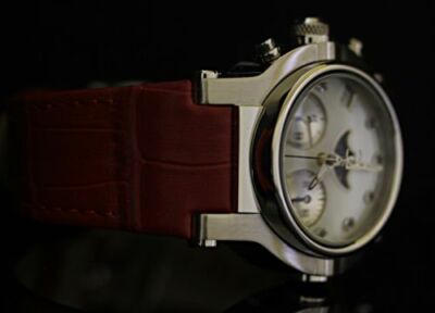 Pre-owned Renato Women's Beauty Limited Ed Swiss Quartz Chronograph Moon Phase Red Watch