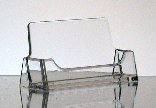2 New CLEAR Acrylic Desktop Business Card Display Holders
