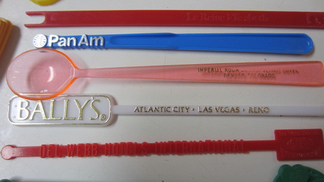 43) Vintage Swizzle / Cocktail Stir Sticks: Vegas, Airlines, Restaurants + (FS)