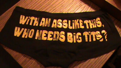 Black Boy Shorts - Biker - With an ass like this - 1 pr -Size L - 031820 (c)