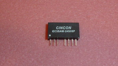 CINCON EC3SAW-24S05P Isolated DC/DC Converters 3W 9-36Vin 5Vout 3W/Black Plastic