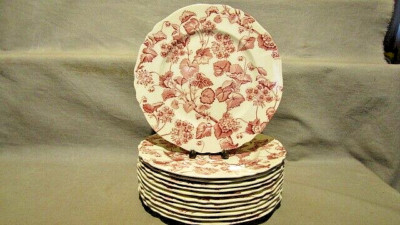 Set of 12 Alfred Meakin Harmony Shape Florette Dinner Plates 10 inches dia, fine