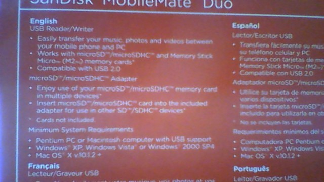 SANDISK MOBILEMATE DUO and MEDIA MANAGER SOFTWAS DOWNLOAD