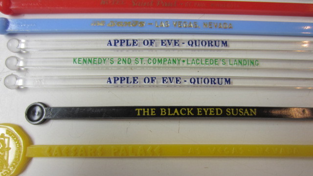43) Vintage Swizzle / Cocktail Stir Sticks: Vegas, Airlines, Restaurants + (FS)