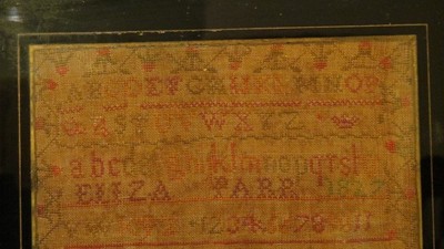 Antique Primitive ABC Sampler 1827 Strawberry Vines American English Immigrant