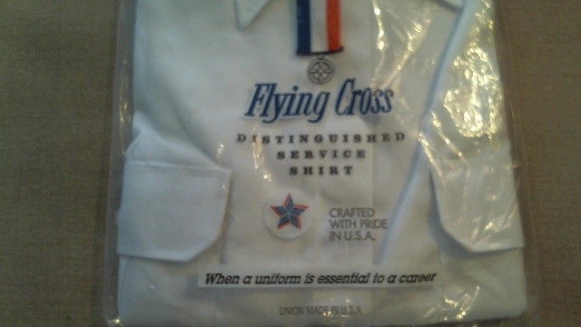 VINTAGE NOS FLYING CROSS DISTINGUISHED SERVICE SHIRT UNIFORM LONG SLEEVE USA 10M