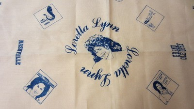 Loretta Lynn Bandana / Scarf with Coal Miner Border, 21 in. x 21 in.