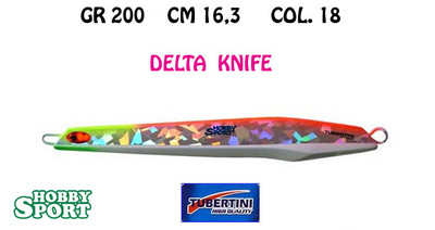 VERTICAL JIG 200 GR DELTA KNIFE COL 18  TUBERTINI PESCA  MARE RICCIOLA CERNIA