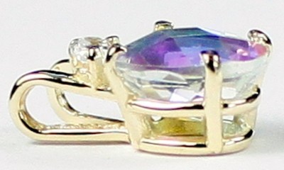 Pre-owned Handmade In The Usa 10x8mm, Mercury Mist Topaz 14k Yellow Gold Ladies Pendant - Handmade • P020 In Multicolor
