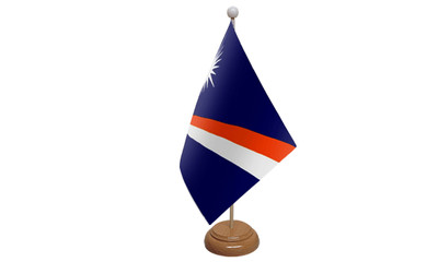 Marshall Islands Small Table Flag (9'' x 6'') with Wooden Stand