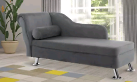 New HomCom Chaise Lounge Light Grey