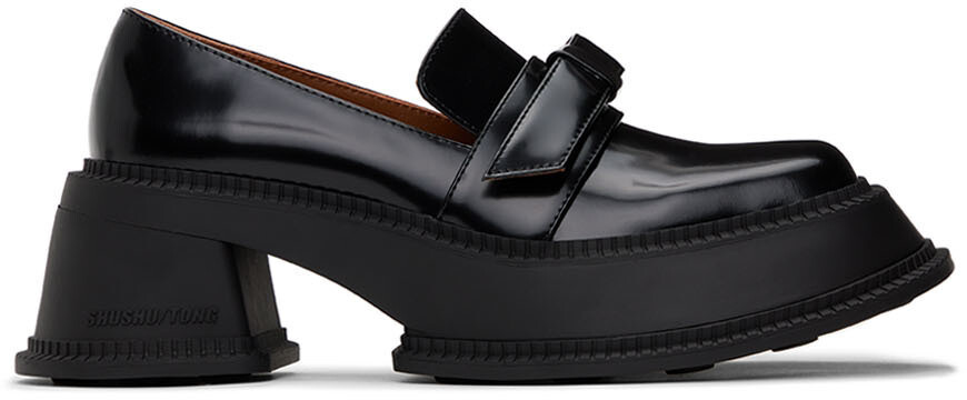shushutong トップス　サイズ6 New! Shushu/Tong Black Platform Bow Loafers High Shine Size