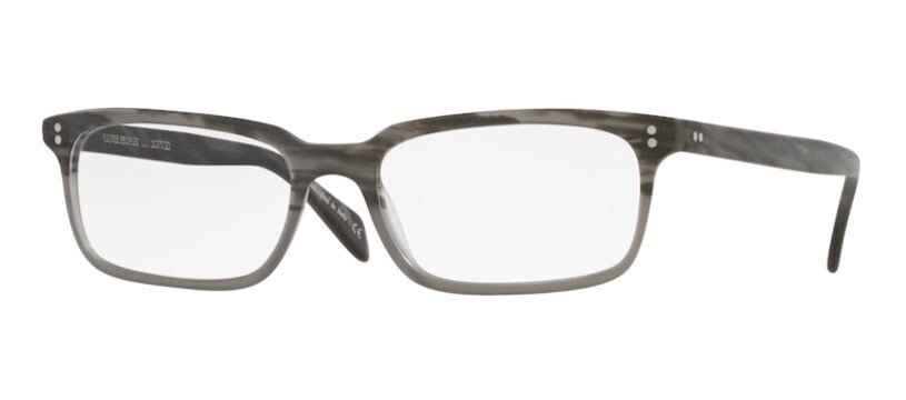 Pre-owned Oliver Peoples 0ov5102 Denison 1124 Matte Storm Rectangle Men's Eyeglasses In Clear