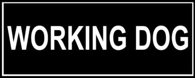 Dean & Tyler WORKING DOG Patches for Working Dog Harness Collar, Sm Med or Lg
