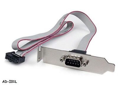 1-Port 16'' DB9 Serial Low Profile Bracket to 10-Pin Motherboard Header Adapter