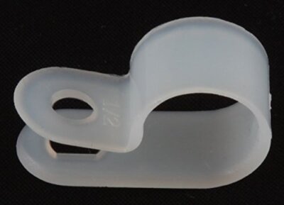 1/4'' White Nylon Cable Clamps - (pack of 100)