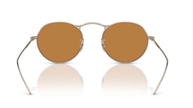 Pre-owned Oliver Peoples 0ov1220s M-4 30th 503553 Gold/cognac 49mm Round Men's Sunglasses In Orange