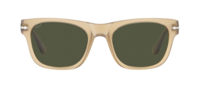 Pre-owned Persol 0po3269s 116931 Beige Opal/green Rectangle Unisex Sunglasses