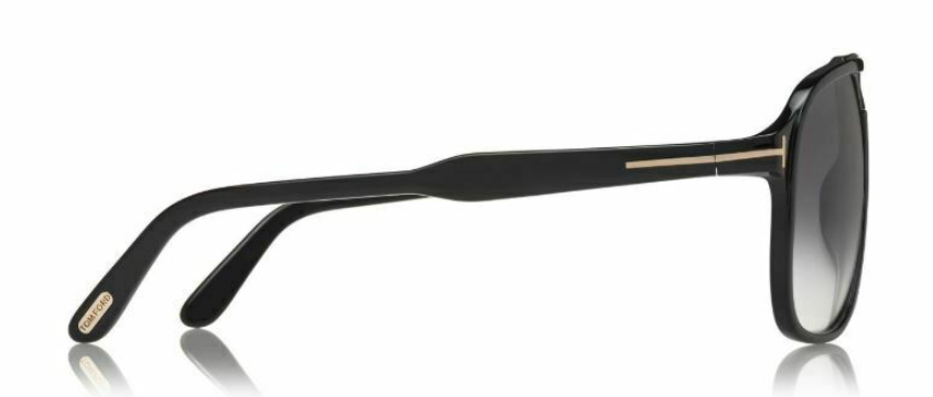 Pre-owned Tom Ford Shiny Black/gray Gradient Ft 0753 01b Raoul Unisex Sunglasses