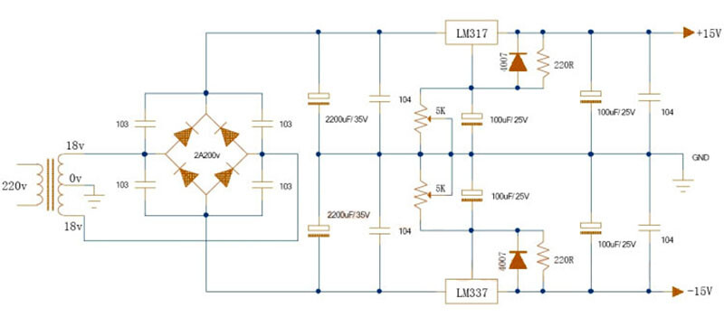 0-60V Dual Variable power supply circuit by LM317-LM337 Power supply circuit, Po