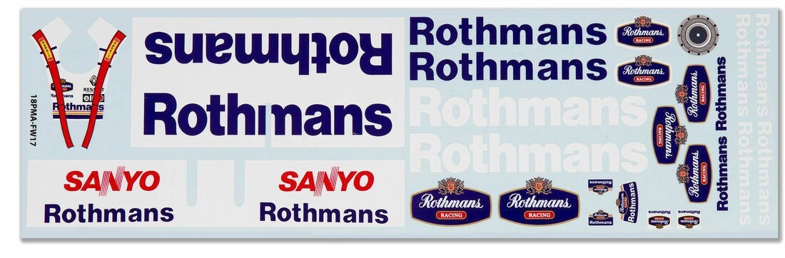 GPD DECALS F1 1/18 1995 Williams FW17 Damon Hill David