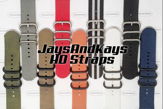 22mm 2-Piece 3-Ring HD Ballistic Nylon Military Diver Watch Strap Band 