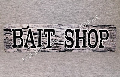Metal Sign BAIT SHOP tackle fishing fisherman fish sport hooks lines trap lures