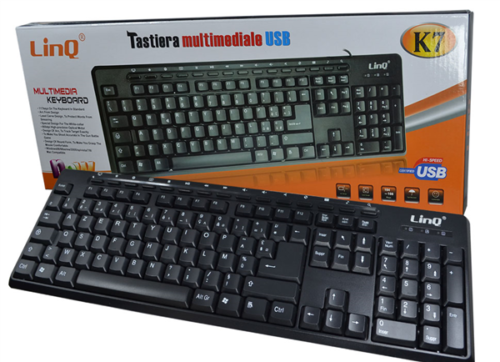 Tastiera Multimediale Usb Per Pc Computer Desktop 107 Tasti Linq K7
