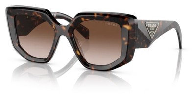 Pre-owned Prada Pr 14zs 2au6s1 Tortoise Brown Gradient 50 Mm Women's Sunglasses