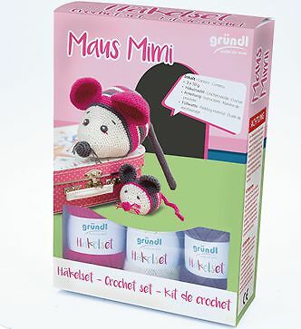Gründl Häkelset Häkeltier Maus Mimi Stofftier Handarbeit Häkeln Wolle 4329