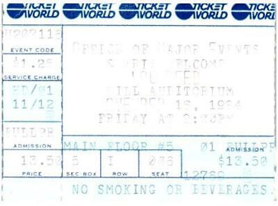 Vintage Lou Reed Concert Ticket Stub November 16 1984 Detroit ...