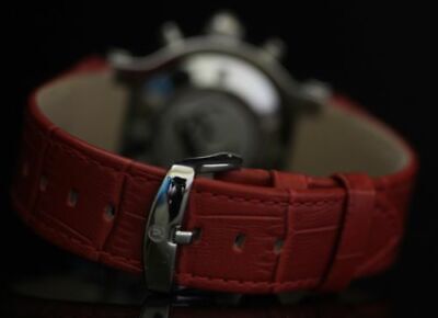 Pre-owned Renato Women's Beauty Limited Ed Swiss Quartz Chronograph Moon Phase Red Watch