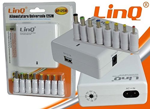 Alimentatore Caricabatteria Universale 125w Con Uscita Usb Linq Ap-125w