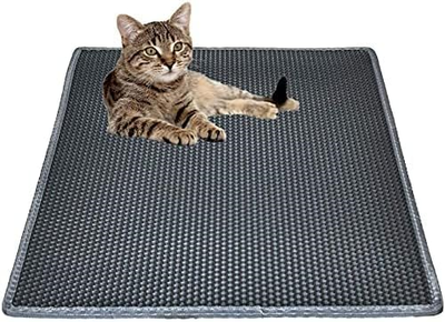 Cat Litter Mat Litter Trapping Mat, 30 X 24 Inch Honeycomb Double Layer Design