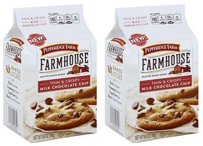 Pepperidge Farm Farmhouse Thin & Crispy Milk Chocolate Chip Cookies 2 Pack