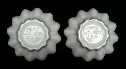 Vintage Red Wing Pottery Candle Holders 1619 Ivory