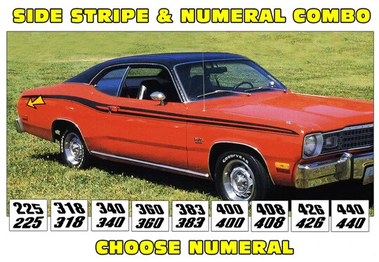 1973-1974 Plymouth Duster 340 Side Stripe (340 not attached