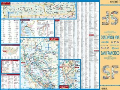 Map of San Francisco, California, Laminated & Folded by Borch Maps