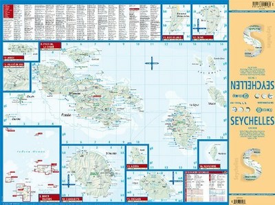 Map of The Seychelles (Islands) Laminated & Folded, by Borch Maps