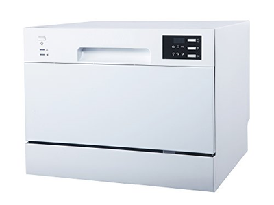 SPT SD-2225DW Countertop Dishwasher with Delay Start & LED, White, White