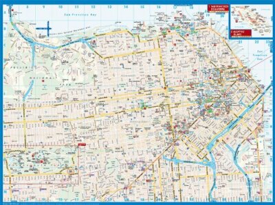 Map of San Francisco, California, Laminated & Folded by Borch Maps