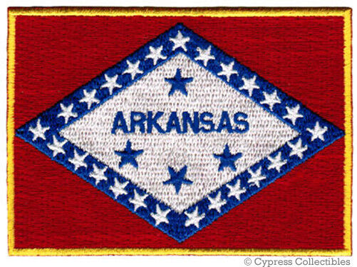 Arkansas State Flag Embroidered Iron-On Patch Emblem Applique Emblem Sleeve