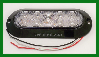 Maxxima Red Oval Tail Light 9 LED Stop Turn Tail STT Surface Mount Clear Lens 