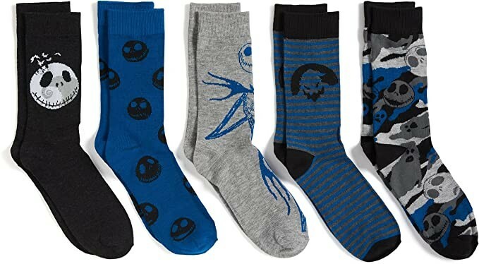 Adult Crew 5 Pair Jack Skellington Sz 8-12 Mens