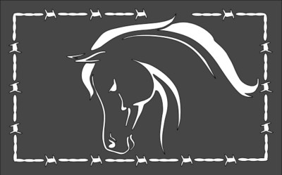 1- 5x8 inch Stencil, (NA-54) Horse Barb Wire (6mil)