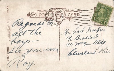 Golf 1930 Take Care This Does Not Happen To You Divided Back Postcard 1c stamp