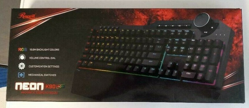 Rosewill Mechanical Gaming Keyboard, 15 RGB Backlit Modes, 2-Port USB