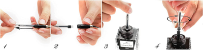 Dryden Designs Fountain Pen - Medium Nib 0.5mm | Includes 24 Ink Cartridges (12